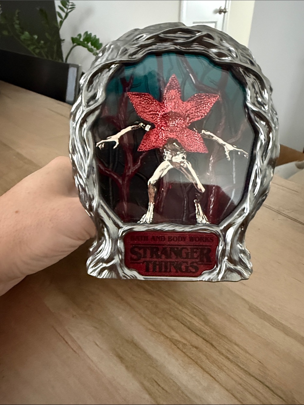 Bath & Body Works Stranger Things Silver Frame with Red Demogorgon Accent